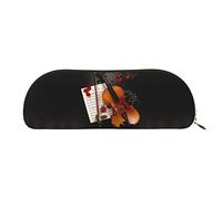 COMAAM Divertente borsa portaoggetti in pelle per racchette da tennis e palline da tennis, grande capacità, adatta per riporre penne e cosmetici, Spartito Violino, Taglia unica, Astuccio portamatite