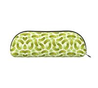 COMAAM Library Bookshelf Book Leather Half Round Storage Bag Large Capacity Pen Pencil Bag adatto per riporre penne e cosmetici, Sushi Dill Sottaceti, Taglia unica, Astuccio portamatite