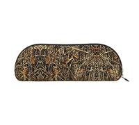 COMAAM Library Bookshelf Book Leather Half Round Storage Bag Large Capacity Pen Pencil Bag adatto per riporre penne e cosmetici, Autunno Camoflauge, Taglia unica, Astuccio portamatite