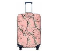 COMAAM Pink Leaves Camo - Copertura protettiva elastica per bagagli, adatta per bagagli di 45-81 cm, Foglie Rosa Camo, Medium