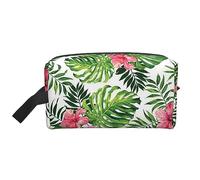COMAAM Red Skulls - Borsa da viaggio portatile di grande capacità, per cosmetici e prodotti di lavaggio, Foglie tropicali, Taglia unica