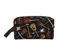 COMAAM Red Skulls - Borsa da viaggio portatile di grande capacità, per cosmetici e prodotti di lavaggio, Chitarre, Taglia unica
