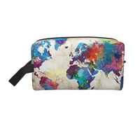 COMAAM Red Skulls - Borsa da viaggio portatile di grande capacità, per cosmetici e prodotti di lavaggio, Mappa astratta del, Taglia unica