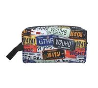 COMAAM Red Skulls - Borsa da viaggio portatile di grande capacità, per cosmetici e prodotti di lavaggio, Targa, Taglia unica