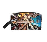 COMAAM Rosa Foglie Camo Portatile Grande Capacità Viaggio Wash Storage Bag Per Cosmetici E Forniture Di Lavaggio, Chitarra musicale, Taglia unica