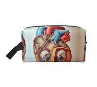 COMAAM Rosa Foglie Camo Portatile Grande Capacità Viaggio Wash Storage Bag Per Cosmetici E Forniture Di Lavaggio, Grafico del cuore di anatomia, Taglia unica