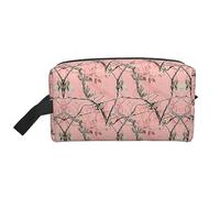 COMAAM Rosa Foglie Camo Portatile Grande Capacità Viaggio Wash Storage Bag Per Cosmetici E Forniture Di Lavaggio, Foglie Rosa Camo, Taglia unica