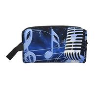 COMAAM Rosa Foglie Camo Portatile Grande Capacità Viaggio Wash Storage Bag Per Cosmetici E Forniture Di Lavaggio, Microfono con note musicali, Taglia unica