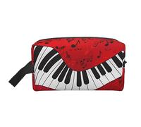COMAAM Rosa Foglie Camo Portatile Grande Capacità Viaggio Wash Storage Bag Per Cosmetici E Forniture Di Lavaggio, Pianoforte note, Taglia unica