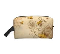 COMAAM Sacchetto di immagazzinaggio del lavaggio di viaggio portatile di grande capacità delle api rurali dei fiori selvatici per i cosmetici e le forniture, Fiori di campo delle api rurali, Taglia