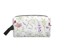 COMAAM Sacchetto di immagazzinaggio del lavaggio di viaggio portatile di grande capacità delle api rurali dei fiori selvatici per i cosmetici e le forniture, Motivo floreale colorato, Taglia unica