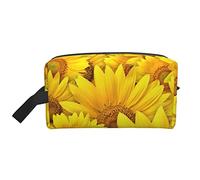 COMAAM Sacchetto di immagazzinaggio del lavaggio di viaggio portatile di grande capacità delle api rurali dei fiori selvatici per i cosmetici e le forniture, Girasoli, Taglia unica
