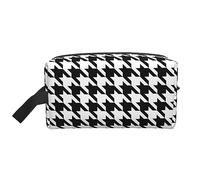 COMAAM Skunk - Borsa da viaggio portatile di grande capacità, per cosmetici e articoli per il lavaggio, Pied de poule Nero, Taglia unica