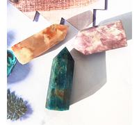 ComAce Decorazione della Stanza 3 Pezzi di Quarzo Apatite Naturale Punto Fiore di ciliegio Agata Bacchetta di Cristallo Gemme lepidolite Torre Reiki Bellissimo Cristallo (Size : 4-6CM)