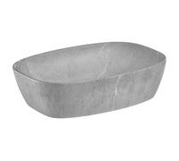 Comad Anna lavabo 50x39 cm ovale da appoggio grigio/pietra opaca UN-ANNA-MH1