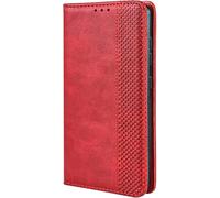 COMAKU Cover a Libro Compatible per ZTE Blade A76 4G, Custodia a Portafoglio in Pelle con Supporto e Chiusura Magnetica - Rosso