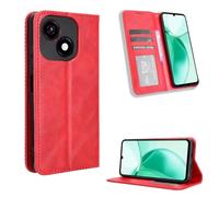 COMAKU Cover a Libro ZTE Blade A35e, Custodia a Portafoglio in Pelle con Supporto e Chiusura Magnetica Compatible per ZTE Blade A35e - Rosso