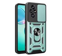 COMAKU Cover Armor per Honor 200 Pro 5G, Custodia TPU+PC Antiurto con Scorrevole Cover Anello Supporto - Verde