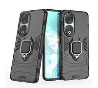 COMAKU Cover Armor per Honor 90, Custodia TPU+PC Antiurto con Anello Supporto - Nero