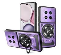 COMAKU Cover Armor per Honor Magic7 Lite, Custodia TPU+PC Antiurto con Anello Supporto Case [Protezione Fotocamera Cover] - Viola