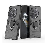 COMAKU Cover Armor per OnePlus 12, Custodia TPU+PC Antiurto con Anello Supporto - Nero