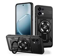 COMAKU Cover Armor per Oppo A6 Pro 5G/4G, Custodia TPU+PC Antiurto con Anello Supporto Case [Protezione Fotocamera Cover] - Nero