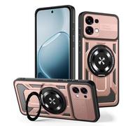 COMAKU Cover Armor per Oppo A6 Pro 5G/4G, Custodia TPU+PC Antiurto con Anello Supporto Case [Protezione Fotocamera Cover] - Oro rosa