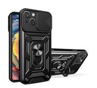 COMAKU Cover Armor per Oppo Reno 13 5G, Custodia TPU+PC Antiurto con Scorrevole Cover Anello Supporto - Nero