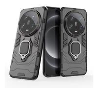 COMAKU Cover Armor per Xiaomi 14 Ultra, Custodia TPU+PC Antiurto con Anello Supporto - Nero