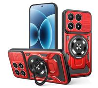 COMAKU Cover Armor per Xiaomi 17, Custodia TPU+PC Antiurto con Anello Supporto Case [Protezione Fotocamera Cover] - Rosso