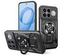 COMAKU Cover Armor per Xiaomi Poco F8 Ultra, Custodia TPU+PC Antiurto con Anello Supporto Case [Protezione Fotocamera Cover] - Nero