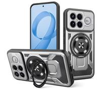 COMAKU Cover Armor per Xiaomi Poco F8 Ultra, Custodia TPU+PC Antiurto con Anello Supporto Case [Protezione Fotocamera Cover] - Grigio