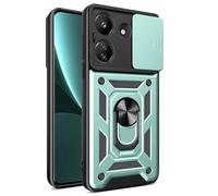 COMAKU Cover Armor per Xiaomi Redmi 13C / Poco C65, Custodia TPU+PC Antiurto con Scorrevole Cover Anello Supporto - Verde