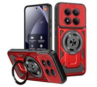 COMAKU Cover Armor per Xiaomi Redmi Note 15 Pro 5G, Custodia TPU+PC Antiurto con Anello Supporto Case [Protezione Fotocamera Cover] - Rosso