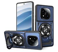 COMAKU Cover Armor per Xiaomi Redmi Note 15 Pro+ Plus 5G/Xiaomi Poco M8 Pro 5G, Custodia TPU+PC Antiurto con Anello Supporto Case [Protezione Fotocamera Cover] - Blu