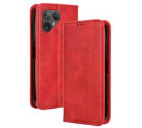 COMAKU Cover Fairphone 5, Custodia a Portafoglio Pelle con Supporto e Chiusura Magnetica - Rosso