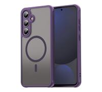 COMAKU Cover Magnetica per Samsung Galaxy S24 FE, Premio PC + TPU Silicone Anello Magnetico Incorporato, Protezione Fotocamera Integrata, Custodia Antiurto Traslucida Opaca, Viola