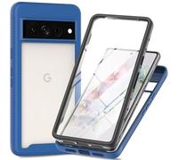 COMAKU Cover per Google Pixel 8 Pro, 360 Gradi Rugged Custodia Antiurto Case con Protezione Integrata dello Schermo, Rugged Doppia Bumper Trasparente Case Integrale Cover - Blu