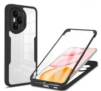 COMAKU Cover per Honor 400 Pro, 360 Gradi Rugged Custodia Antiurto Case con Protezione Integrata dello Schermo, Rugged Doppia Bumper Trasparente Case Integrale Cover - Nero