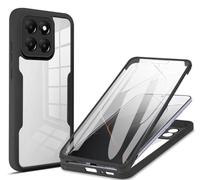 COMAKU Cover per Honor 400 Smart, 360 Gradi Rugged Custodia Antiurto Case con Protezione Integrata dello Schermo, Rugged Doppia Bumper Trasparente Case Integrale Cover - Nero