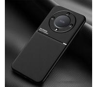 COMAKU Cover per Honor Magic5 Lite 5G/Magic 5 Lite, Ultrasottile PU + TPU Silicone Antiscivolo Antiurto Case Con Texture Bumper Custodia Cover - Nero