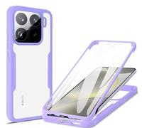 COMAKU Cover per Xiaomi 15, 360 Gradi Rugged Custodia Antiurto Case con Protezione Integrata dello Schermo, Rugged Doppia Bumper Trasparente Case Integrale Cover - Viola