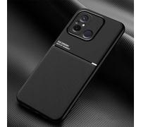 COMAKU Cover per Xiaomi Redmi 12C/Redmi 11A 4G, Ultrasottile PU + TPU Silicone Antiscivolo Antiurto Case Con Texture Bumper Custodia Cover - Nero