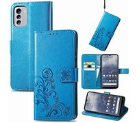 COMAKU Cover Trifoglio per Nokia G60 5G, Premium Custodia in PU Pelle con Slot per Schede - Blu