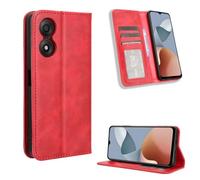 COMAKU Cover ZTE Blade A34, Custodia a Portafoglio Pelle con Supporto e Chiusura Magnetica - Rosso