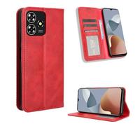 COMAKU Cover ZTE Blade V50 Design, Custodia a Portafoglio Pelle con Supporto e Chiusura Magnetica - Rosso