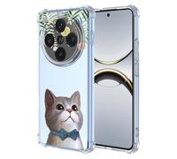 COMAKU Custodia per Oppo Find X8 Pro 5G, in morbido TPU, con motivo a rilievo, colore: Trasparente - Gatto Fresco