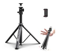 COMAN MT68 - Supporto per luce, apertura automatica, 211,8 cm, regolabile, portatile, per fotografia, treppiede per telefono con testa a sfera a sgancio rapido da 1/4 di vite, adatto per fotocamera