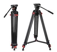 COMAN treppiede fotocamera da 188 cm Robusto treppiede per videocamera professionale Borsa per il trasporto da 8 kg Inclusa piastra a sgancio rapido, cavalletto fotografico tripod