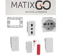 COMANDI Originali BTICINO MATIX GO Bianco Nuova serie FRUTTI PLACCHE IP65 PRESA
